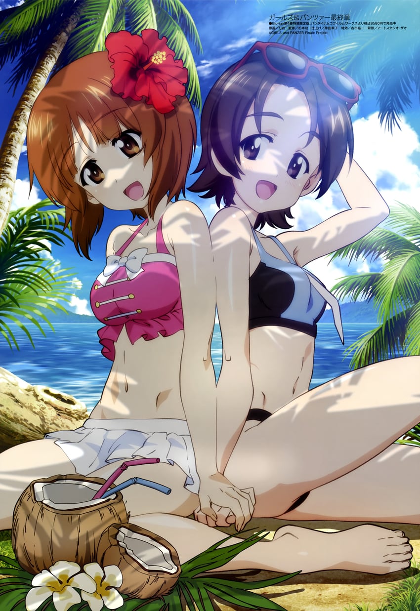 nishizumi miho and sawa azusa (girls und panzer and 1 more) drawn by rio_(animator)