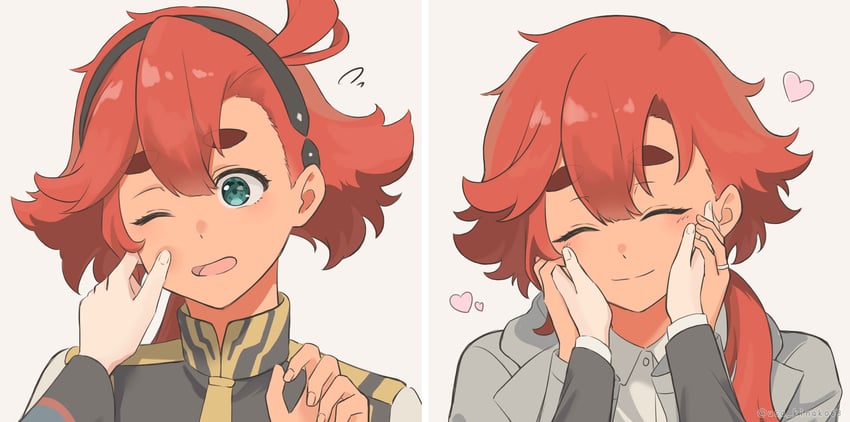 suletta mercury and miorine rembran (gundam and 1 more) drawn by usa_kinako63