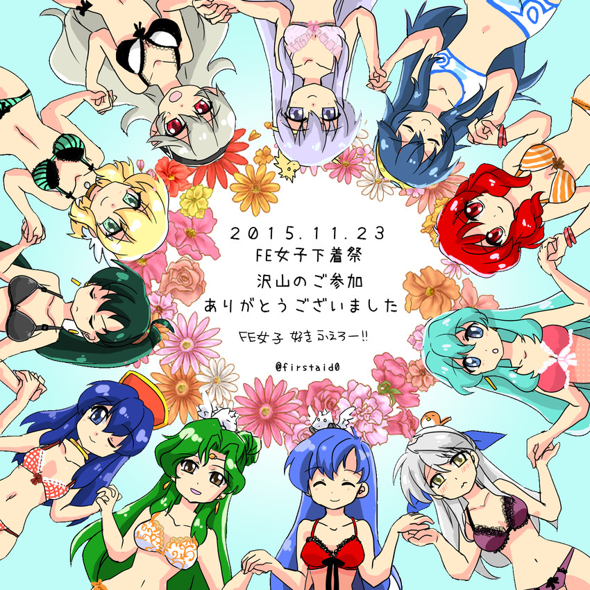 lucina, female corrin, lyn, micaiah, eirika, and 7 more (fire emblem and 12 more) drawn by yukia_(firstaid0)