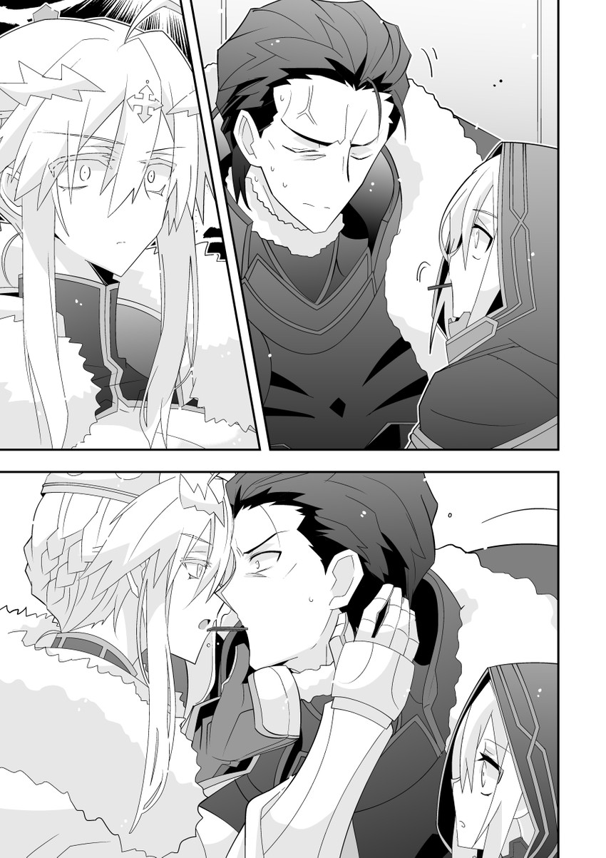 artoria pendragon, mysterious heroine x alter, and agravain (fate and 1 more) drawn by nogi_(acclima)