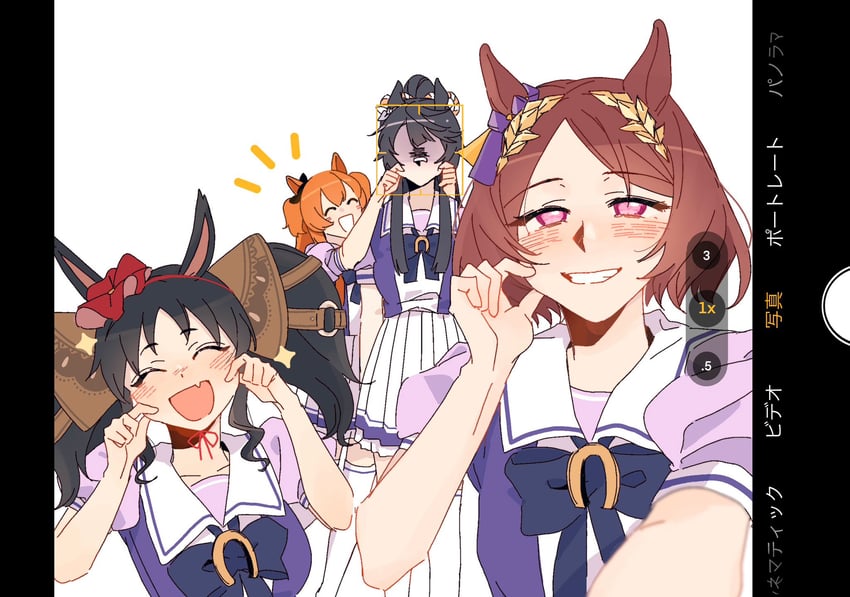 mayano top gun, narita brian, sakura laurel, and marvelous sunday (umamusume) drawn by tsukiinu_(1174943116)
