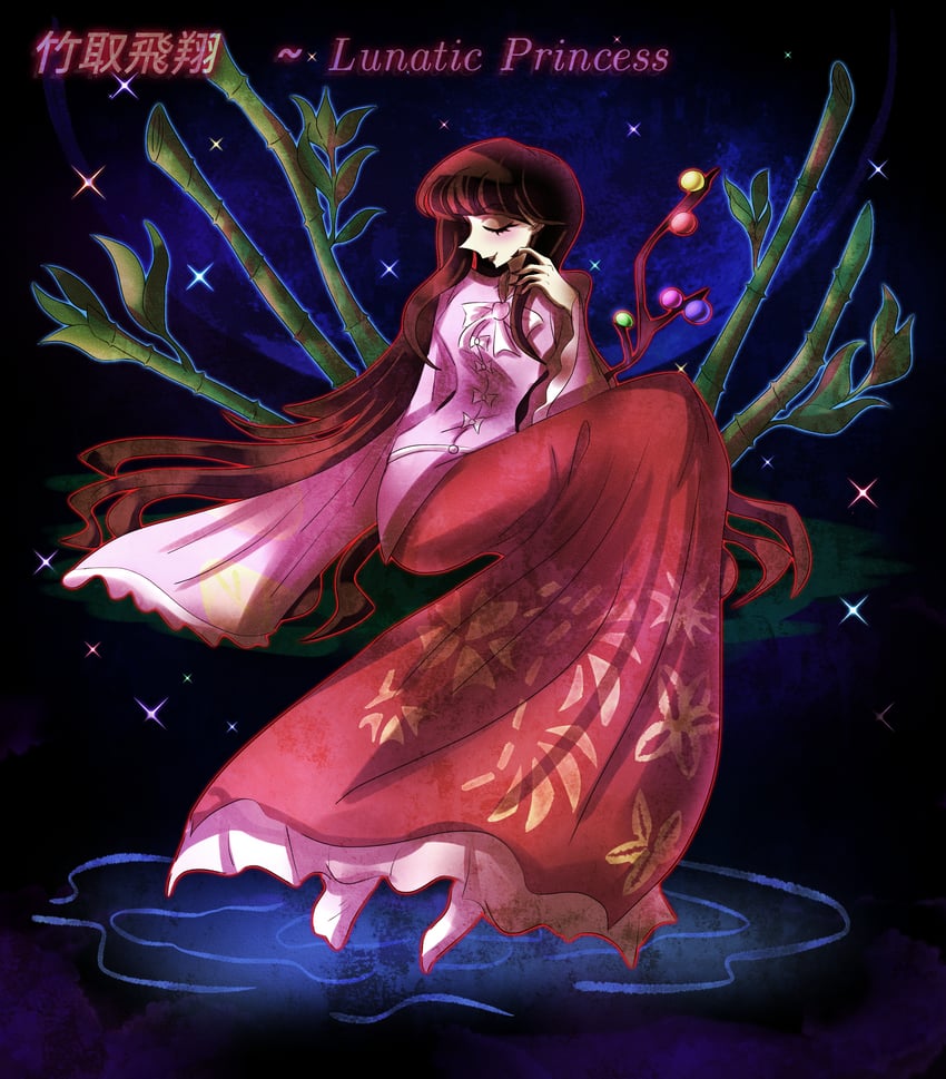 houraisan kaguya (touhou and 1 more) drawn by zanmuviolet