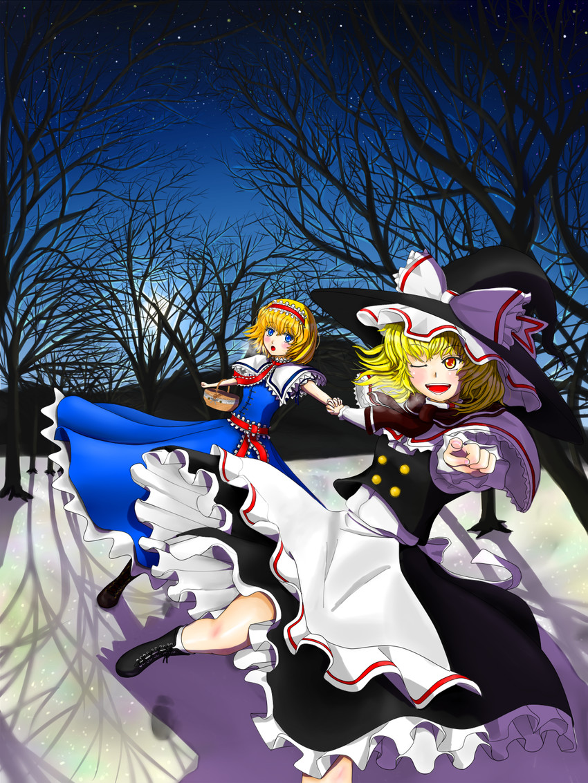kirisame marisa and alice margatroid (touhou) drawn by redoredo_(godprogress)