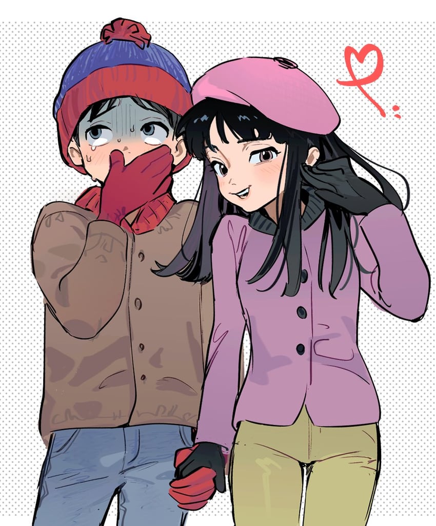 stan marsh and wendy testaburger (south park) drawn by miyage_no_nukegara