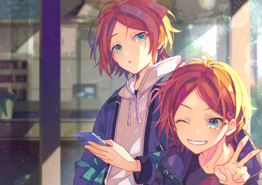 aoi hinata and aoi yuta (ensemble stars!) drawn by nagatsukiariake