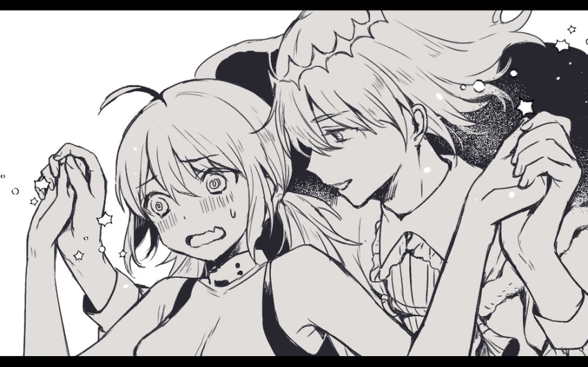 artoria pendragon, artoria caster, and oberon (fate and 2 more) drawn by siiqa_vivi