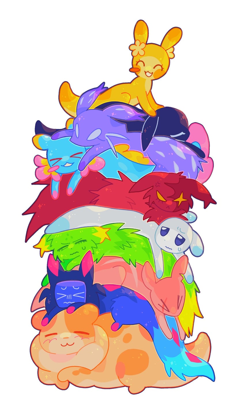survivor, spearmaster, rivulet, artificer, hunter, and 5 more (rain world) drawn by skittyplush
