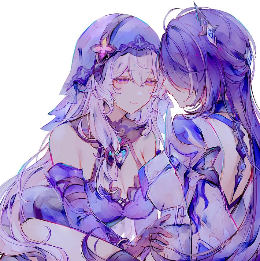 acheron and black swan (honkai and 1 more) drawn by kvlen