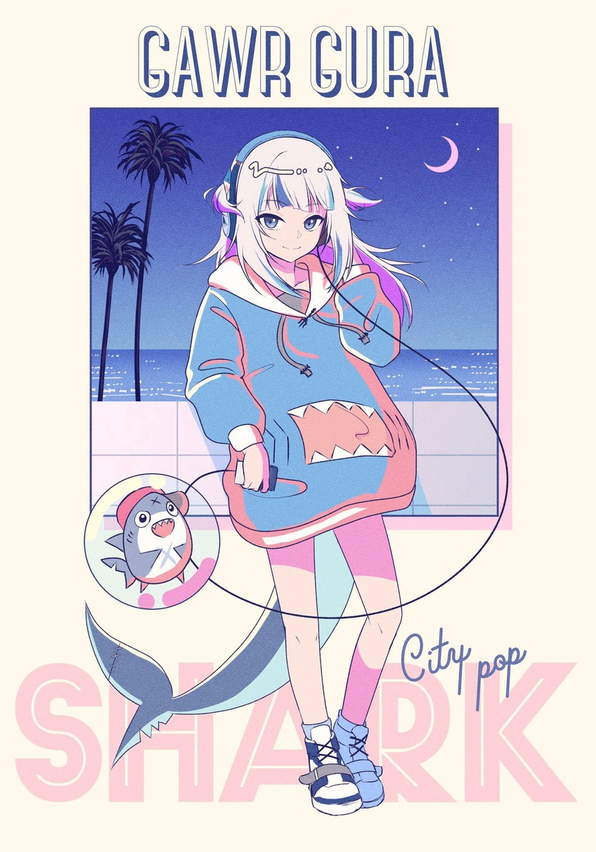 gawr gura and bloop (hololive and 1 more) drawn by weizen