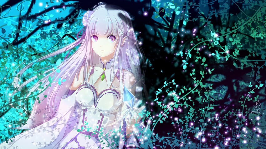 emilia (re:zero kara hajimeru isekai seikatsu) drawn by chan_yuan