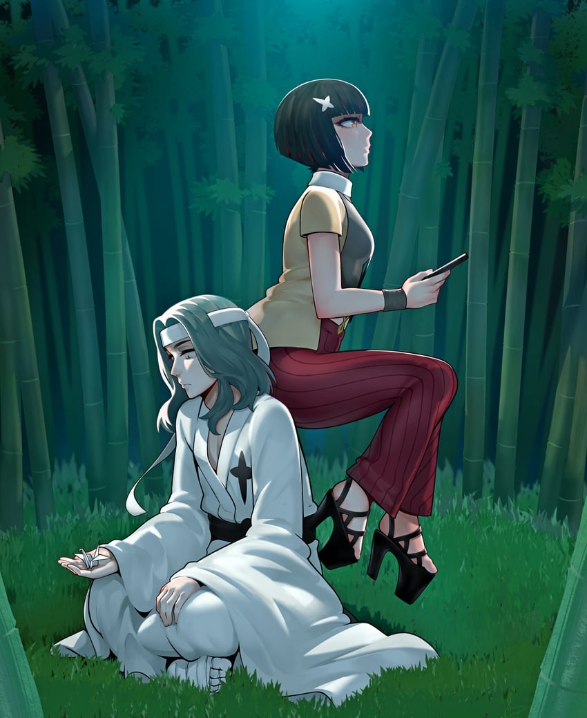 kagenui yozuru and teori tadatsuru (monogatari) drawn by piancaesar