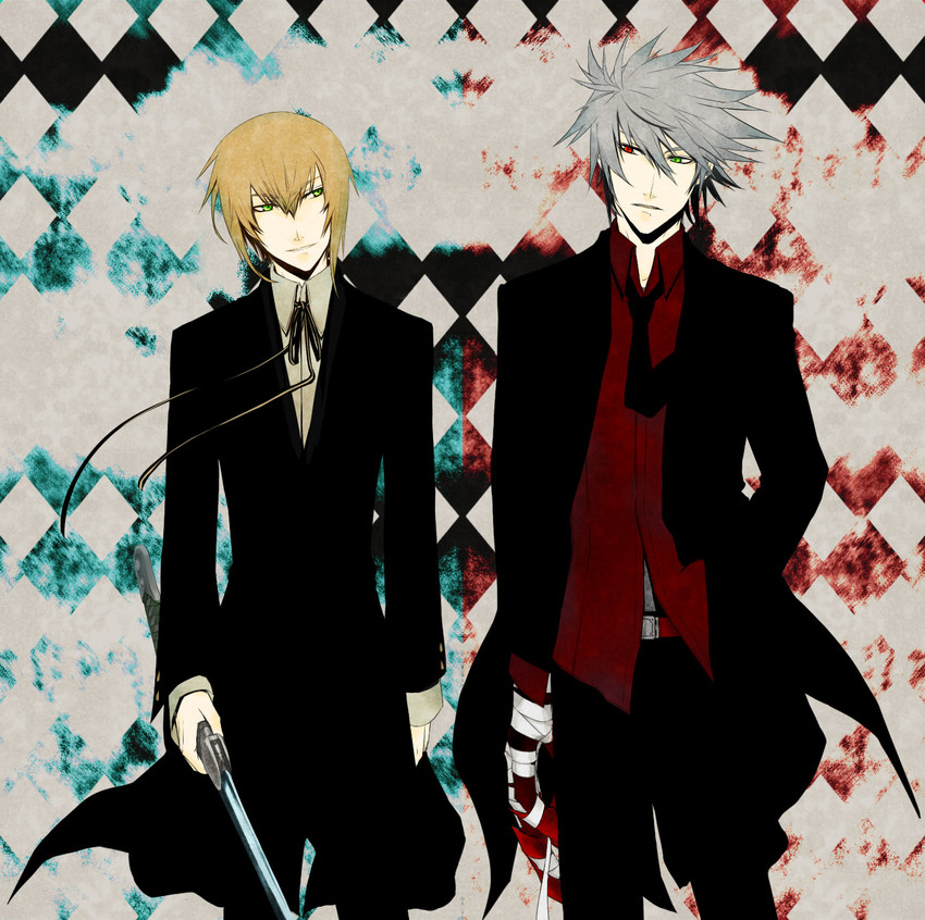 ragna the bloodedge and jin kisaragi (blazblue) drawn by collair_(cono)