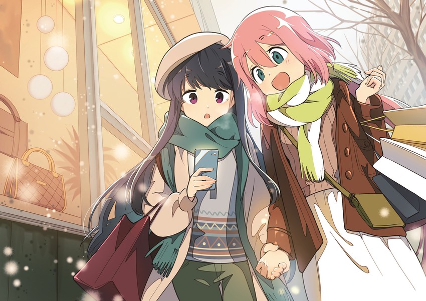 shima rin and kagamihara nadeshiko (yurucamp) drawn by ichimi_renge