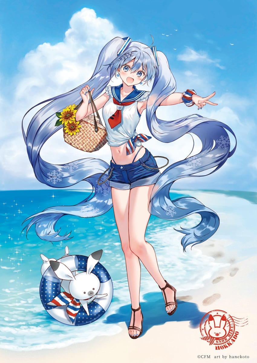 hatsune miku, yuki miku, and rabbit yukine (vocaloid) drawn by hanekoto
