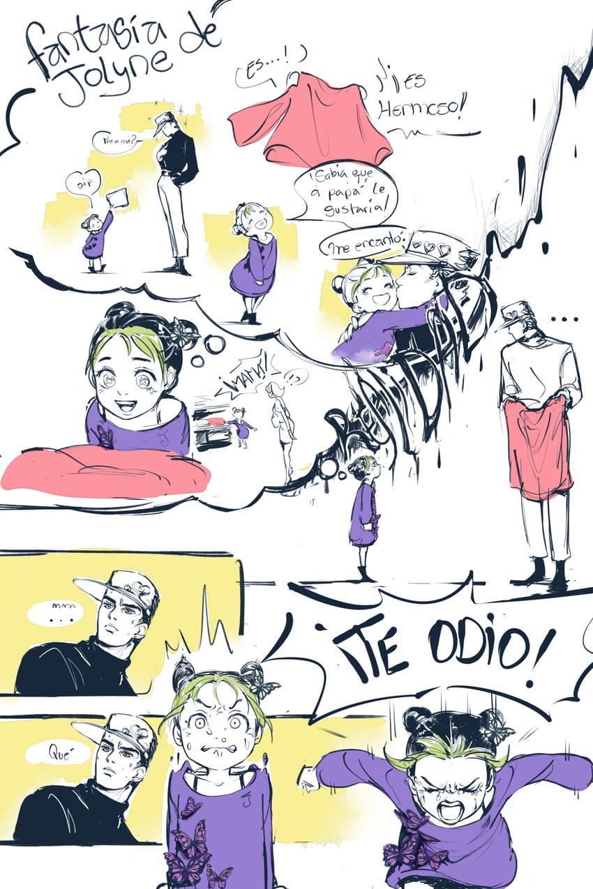 kujo jotaro and kujo jolyne (jojo no kimyou na bouken and 2 more) drawn by alderion-al
