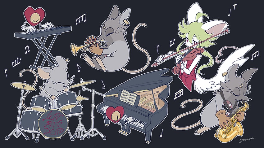 rat god, mad rat, and heart (mad rat dead) drawn by yurano_(upao)