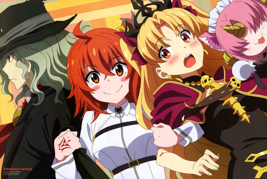 fujimaru ritsuka, ereshkigal, edmond dantes, and mysterious neco w (fate and 3 more) drawn by amisaki_ryouko