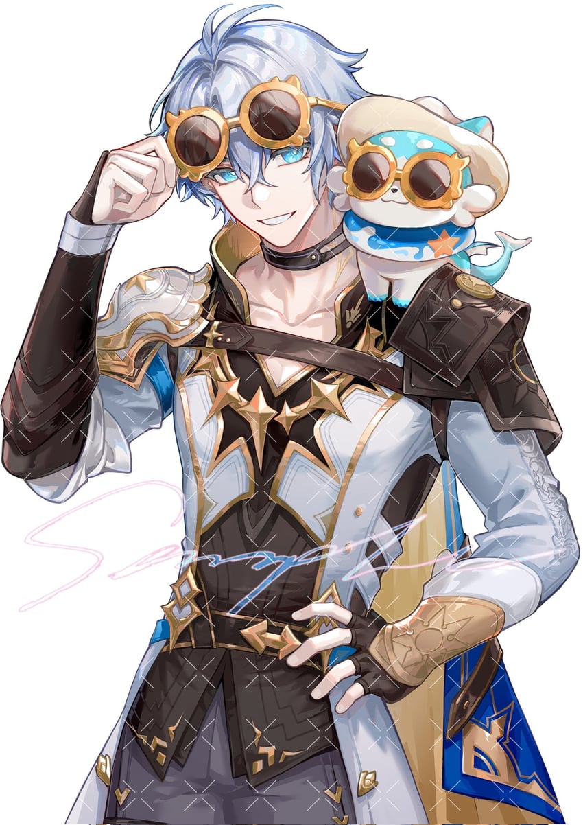 phainon and bubbles (honkai and 1 more) drawn by ddcsddg