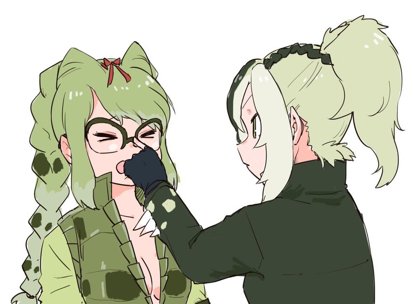 saltwater crocodile and spectacled caiman (kemono friends) drawn by rumenia_(ao2is)