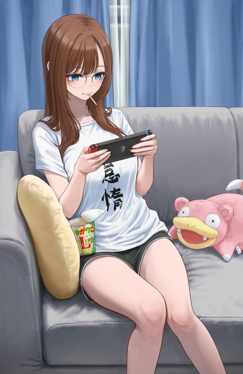 slowpoke and akiyama akane (original and 1 more) drawn by yukimaru_ai