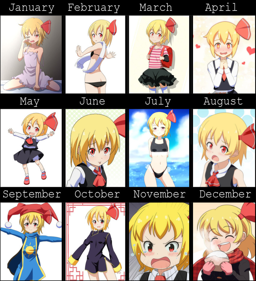 rumia and charlotte (touhou and 2 more) drawn by cato_(monocatienus)