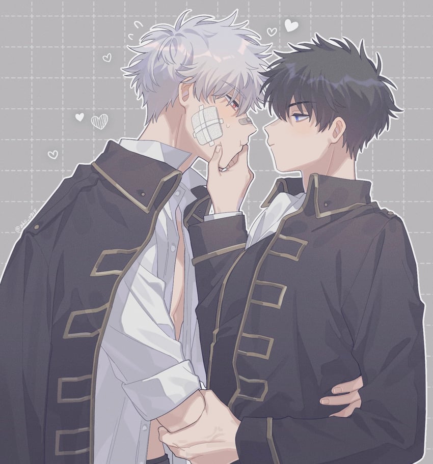 sakata gintoki and hijikata toushirou (gintama) drawn by akii_0915