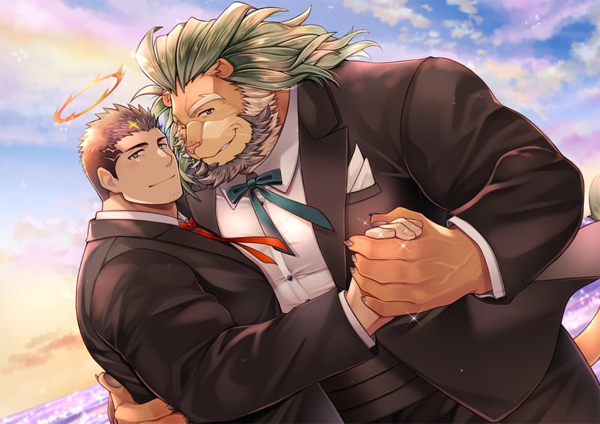 zabaniyya and arsalan (tokyo afterschool summoners) drawn by wafu_(youzora_samo18)