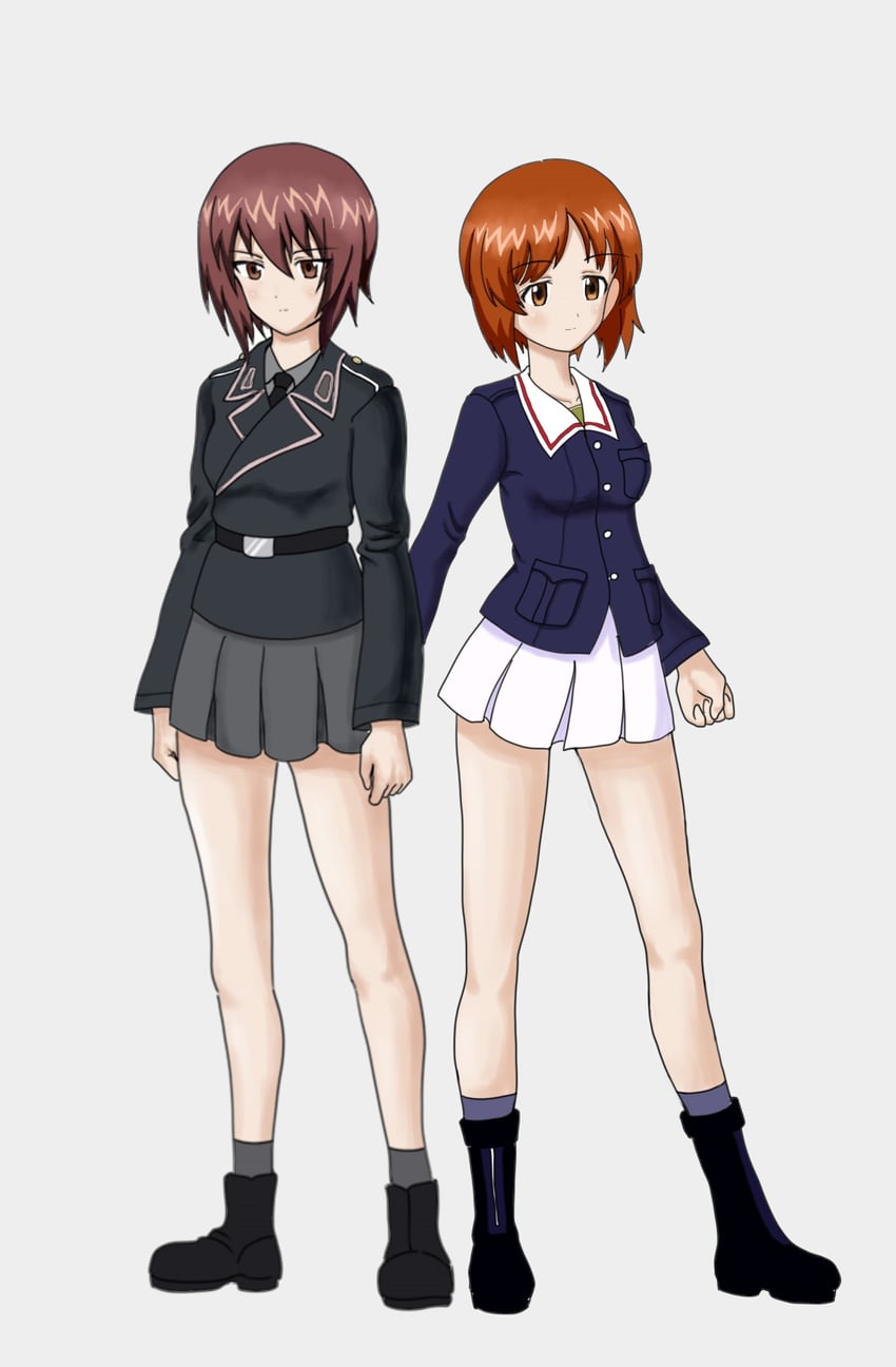 nishizumi miho and nishizumi maho (girls und panzer) drawn by qian