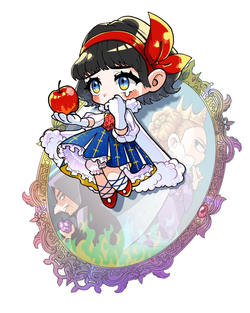 snow white, snow white's queen, and witch (snow white) drawn by hanimitsu_(bisko)