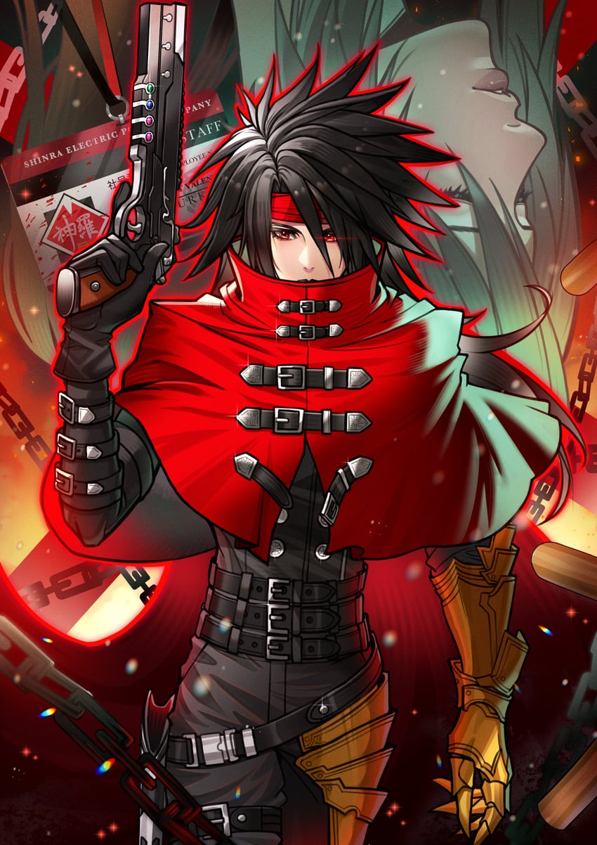 vincent valentine and lucrecia crescent (final fantasy and 3 more) drawn by lukrevadraws