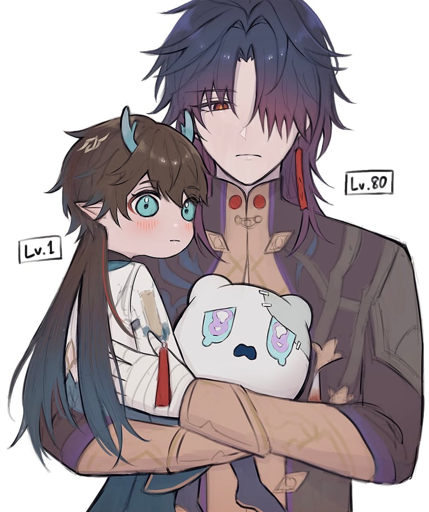 dan heng, blade, and wubbaboo (honkai and 1 more) drawn by yuyu3209