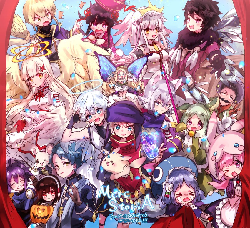 merc, hero, michelia, titi, orthos, and 14 more (merc storia) drawn by satoe