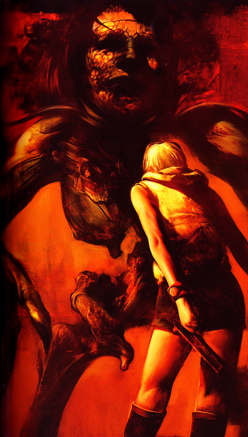 heather mason and god (silent hill and 1 more) drawn by masahiro_ito