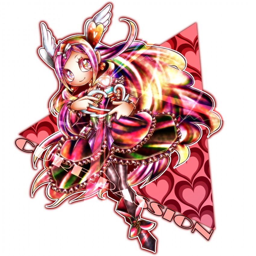 higashi setsuna and cure passion (precure and 1 more) drawn by senmu_(0107)