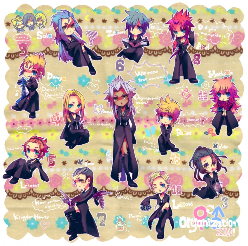roxas, xion, namine, axel, xemnas, and 10 more (kingdom hearts and 1 more) drawn by paaboox_x