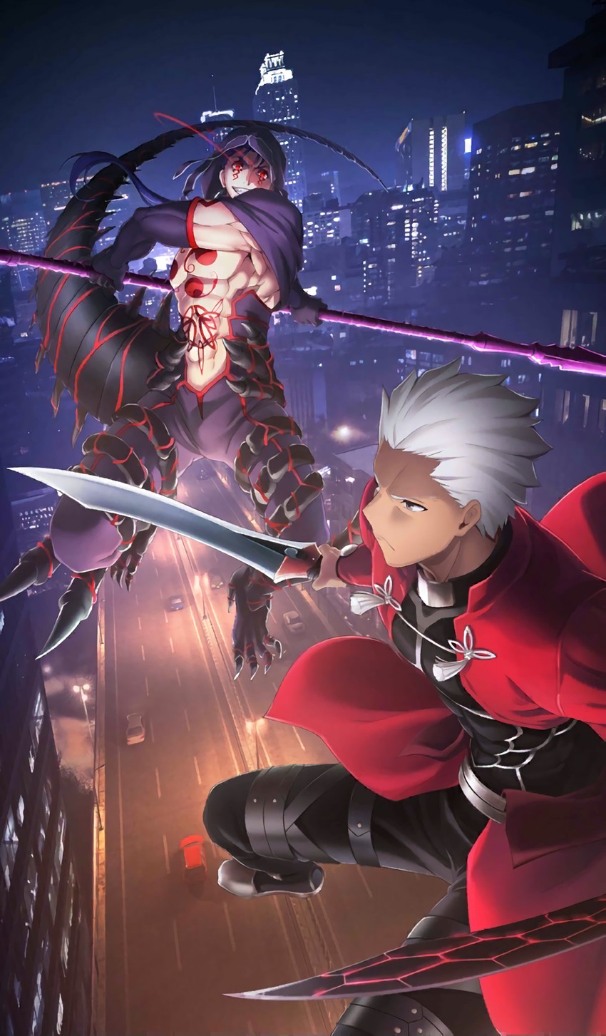 cu chulainn, archer, and cu chulainn alter (fate and 3 more) drawn by katou_miho