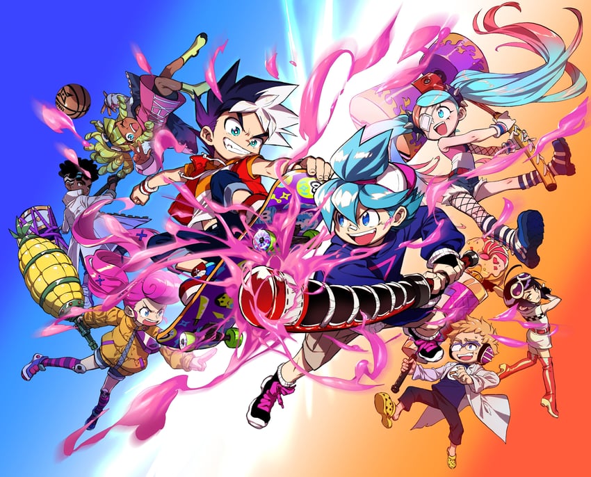 kappei, berecca, van, lucy, burton, and 3 more (ninjala and 2 more) drawn by kushabiria