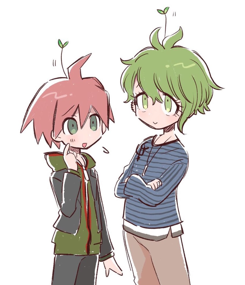 naegi makoto and amami rantaro (danganronpa and 2 more) drawn by kotelo-ng
