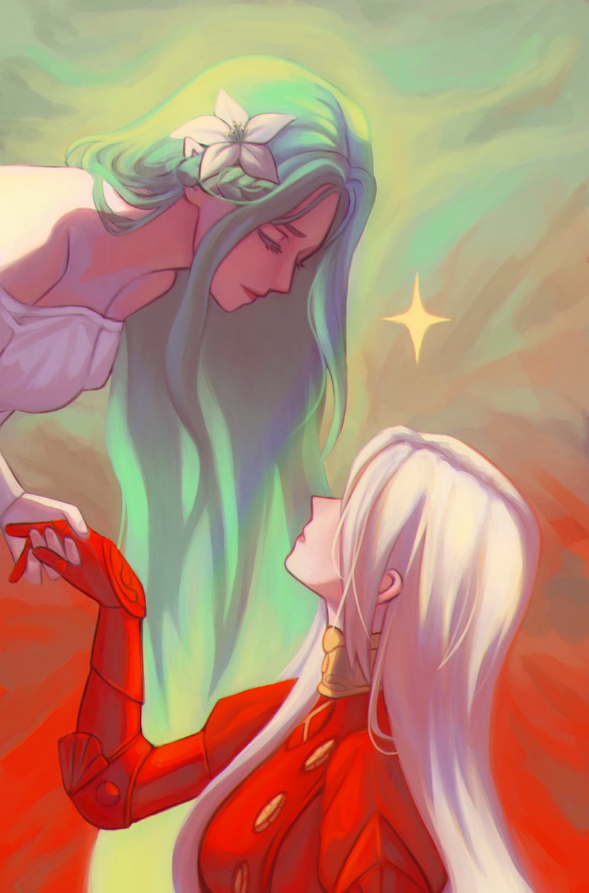edelgard von hresvelg and rhea (fire emblem and 1 more) drawn by mlkywy