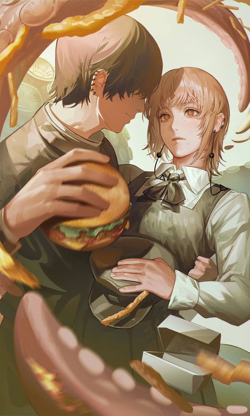 fami, yoshida hirofumi, and octopus devil (chainsaw man) drawn by bonethide14663