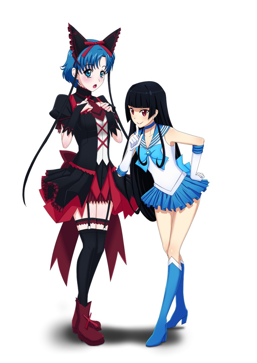 mizuno ami, sailor mercury, and rory mercury (bishoujo senshi sailor moon and 1 more) drawn by nia_depain