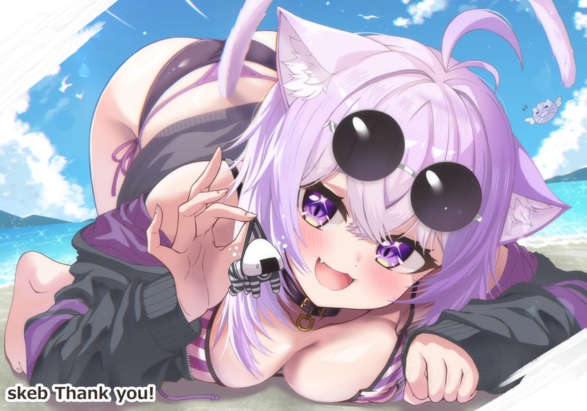 nekomata okayu and onigirya (hololive) drawn by mato_(mato_77777)