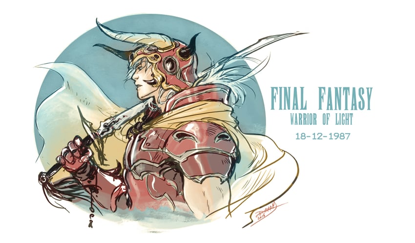 warrior of light (final fantasy and 1 more) drawn by diana_mercolini