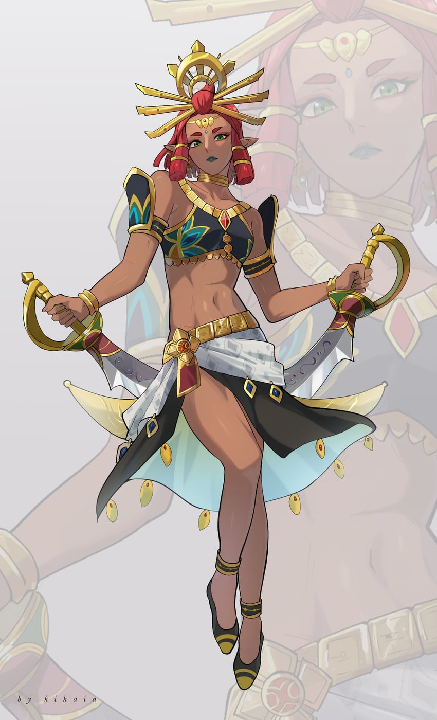 riju (the legend of zelda and 1 more) drawn by kikaia