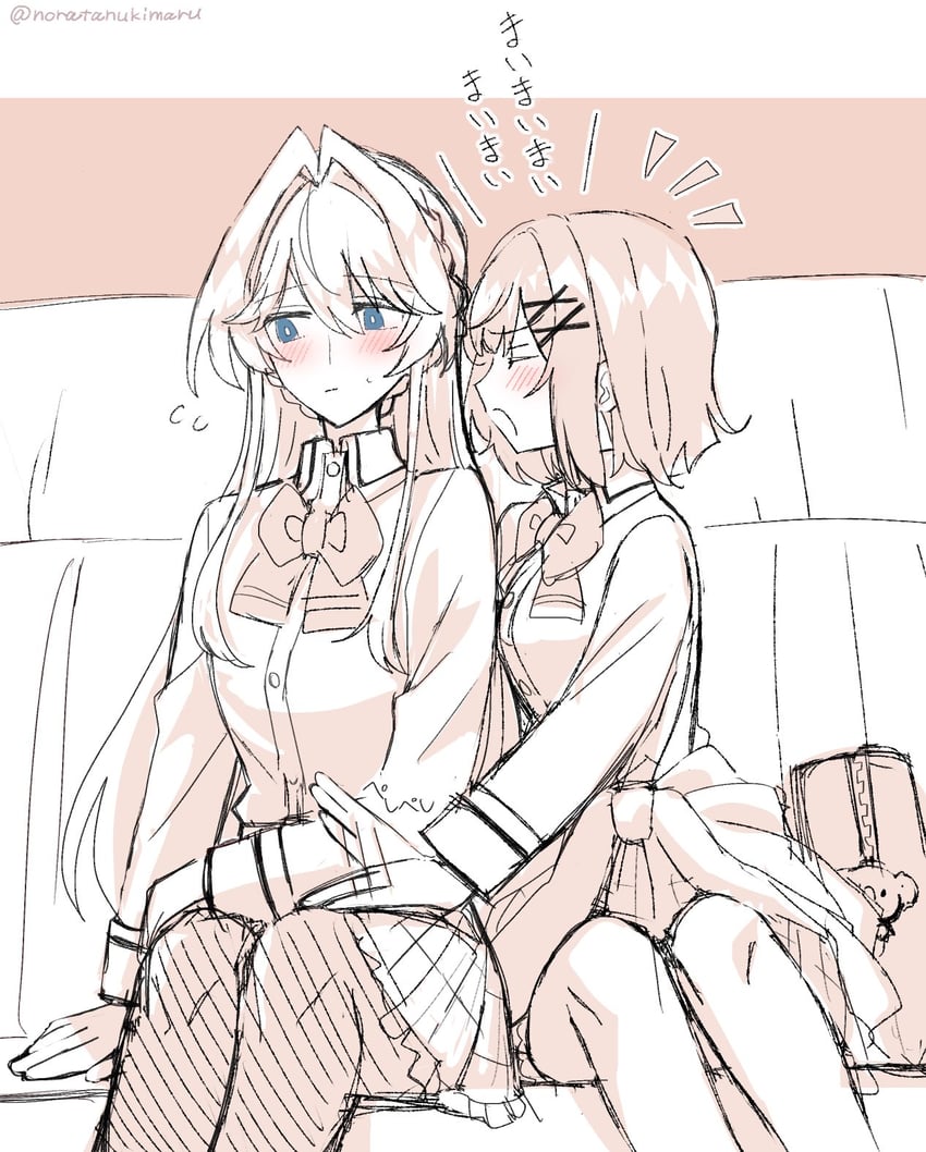amaori renako and ouzuka mai (watashi ga koibito ni nareru wake naijan murimuri!) drawn by noratanukimaru