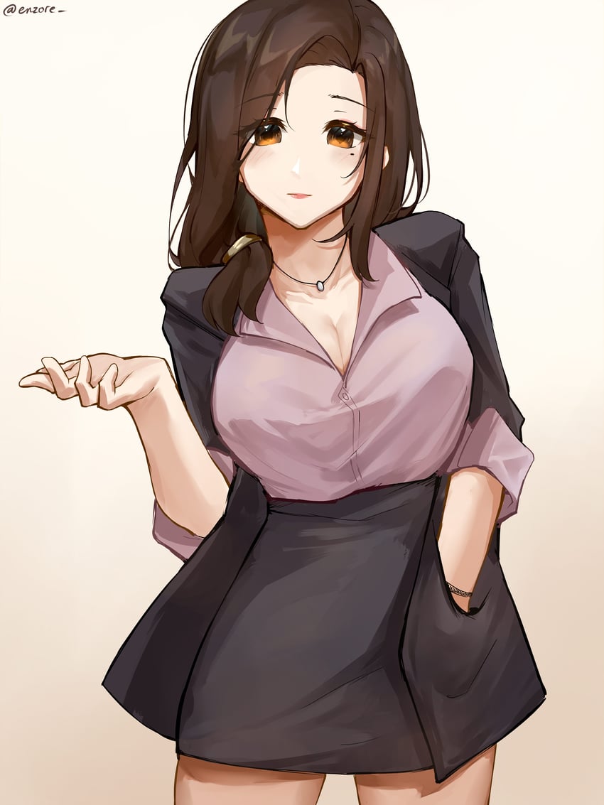 gotou airi (hige wo soru. soshite joshikousei wo hirou.) drawn by enzore