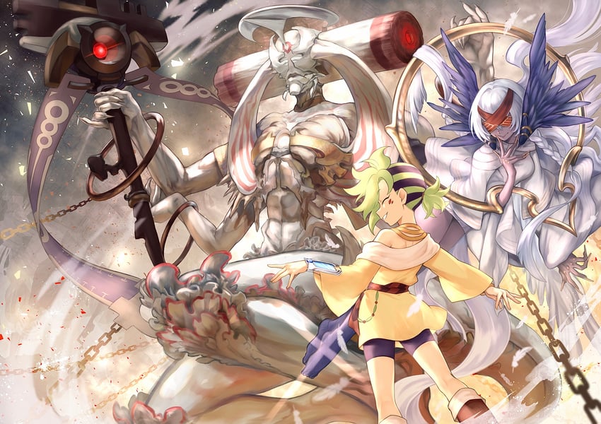 mauro abelard and god of curses (shadowverse) drawn by riku_son
