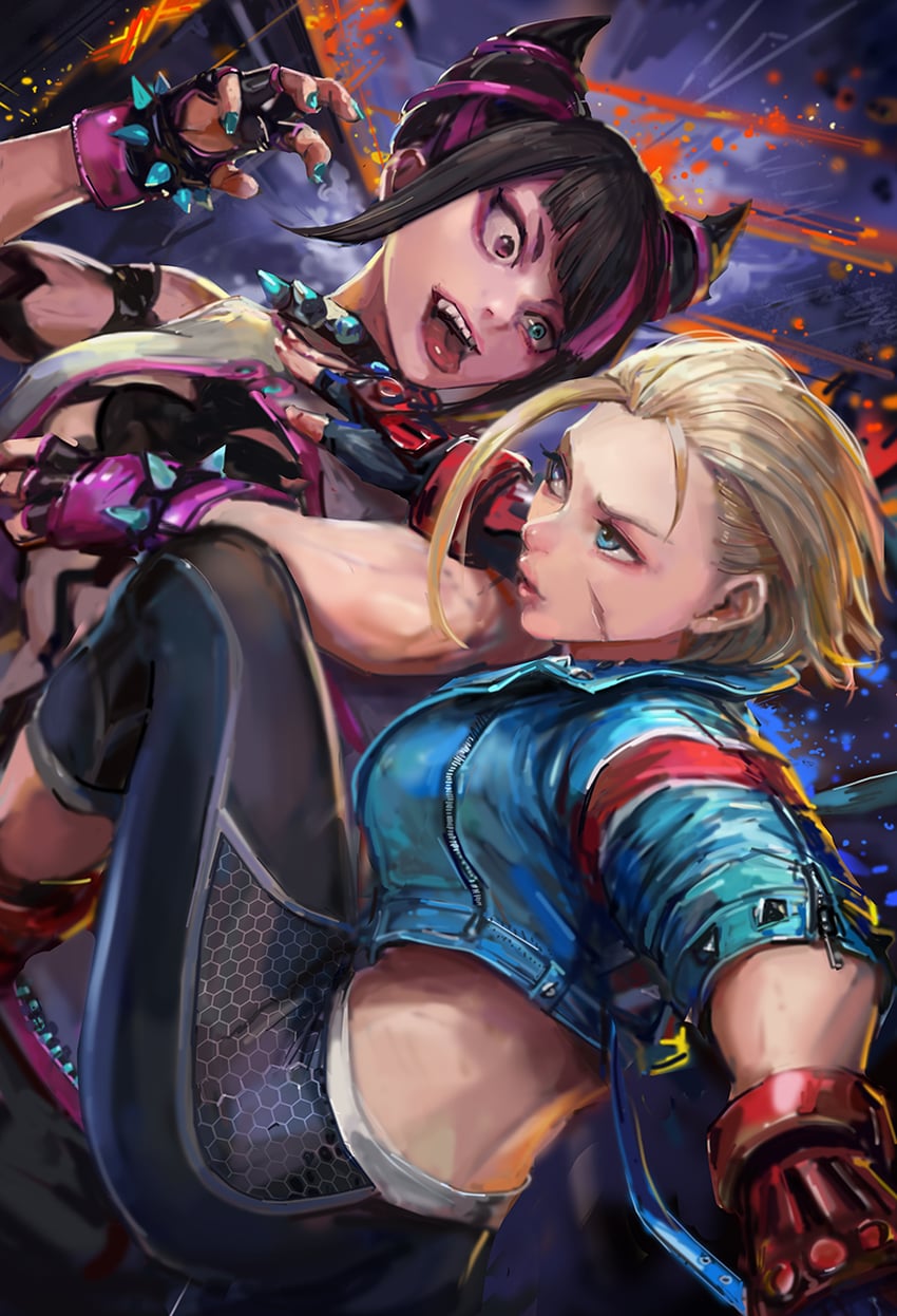 cammy white and han juri (street fighter and 1 more) drawn by miche