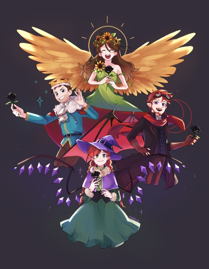 geminitay, pearlescentmoon, fwhip, and mythicalsausage (minecraft youtube and 1 more) drawn by kisekiii_25