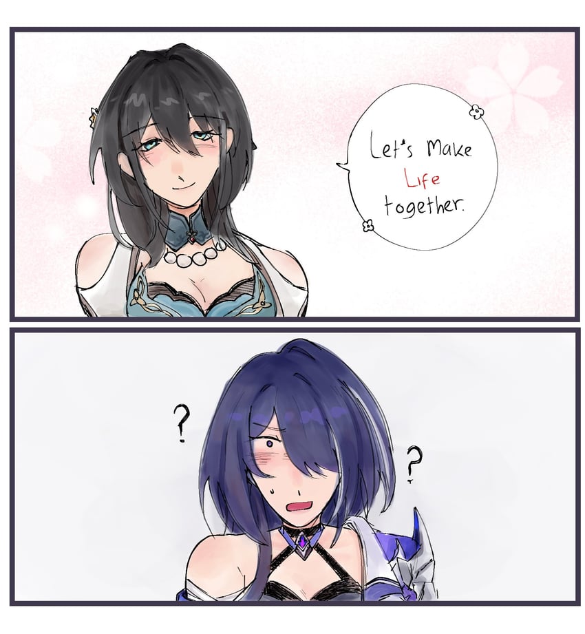 acheron and ruan mei (honkai and 1 more) drawn by bopewry